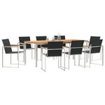 vidaXL EnsembledeRepasdeJardin 9 Pièces Teck massif