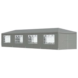 vidaXL Tente de fête 1200 x 300 x 255 cm Gris clair PE et acier