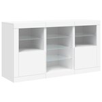 vidaXL Buffet avec lumières LED blanc 123x37x67 cm