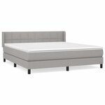 vidaXL Sommier à lattes de lit avec matelas Gris clair 160x200cm Tissu