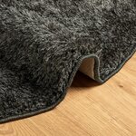 vidaXL Tapis ISTAN à poils longs aspect brillant anthracite Ø 80 cm