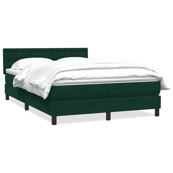 vidaXL Sommier à lattes de lit et matelas vert foncé 160x210cm velours