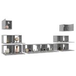 vidaXL Ensemble de meubles TV 8 Pièces Sonoma gris Bois d'ingénierie
