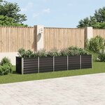 vidaXL Lit surélevé de jardin Acier galvanisé 400x80x77 cm Anthracite