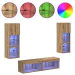 vidaXL ` Montage mural 6 Pièces Chêne artisanal Bois d'ingénierie