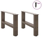 vidaXL Pieds de table basse en acier naturel 2 pièces 50 x (30-31) cm Acier