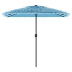 vidaXL Parasol de jardin avec mât en acier bleu 248x248x248 cm