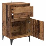 vidaXL Cabinet de chevet avec tiroir 2 Pièces Bois ancien 40 x 35 x 70 cm