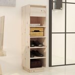 vidaXL Armoire à chaussures 30x34x105 cm bois de pin massif
