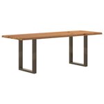 vidaXL Table à manger et bord naturel bois massif chêne rectangulaire