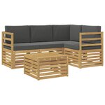 vidaXL Ensemble de canapés d'extérieur 5 pc Blanc et anthracite