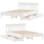 vidaXL Cadre de lit sans matelas blanc 160x200 cm bois de pin massif