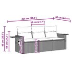 vidaXL Salon de jardin avec coussins 3 Pièces gris clair résine tressée