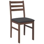 vidaXL Chaises à manger coussins 2 Pièces marron bois massif caoutchouc