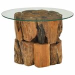 vidaXL Table basse Bois flottant de teck massif 60 cm