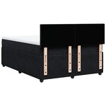 vidaXL Sommier à lattes de lit avec matelas Noir 140x200 cm Velours