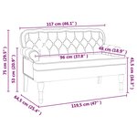 vidaXL Banc Chesterfield Crème 119.5 x 64.5 x 75 cm Cuir synthétique
