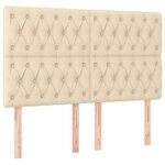 vidaXL Sommier à lattes de lit avec matelas Crème 140x200 cm Tissu