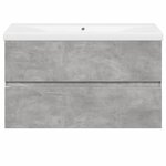 vidaXL Ensemble de meubles de salle de bain 2 Pièces gris béton