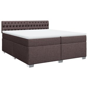vidaXL Sommier à lattes de lit avec matelas Marron foncé 200x200 cm