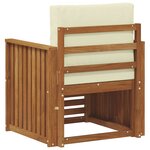 vidaXL Canapé d’extérieur Bois d'acacia massif et polyester Naturel