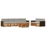 vidaXL Ensemble de canapés d'extérieur 7 pc Naturel et gris clair