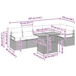 vidaXL Ensemble de Canapé de Jardin 7 Pièces avec Coussins en Rotin Poly Beige
