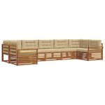 vidaXL Ensemble de canapés d'extérieur 7 Pièces Naturel et Beige