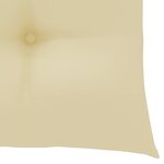 vidaXL Chaise à bascule avec coussin blanc crème Bois de teck solide