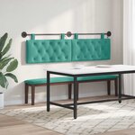 vidaXL Tête de lit suspendue Turquoise Velours