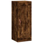 vidaXL Buffet haut Chêne fumé 34 5x34x180 cm Bois d'ingénierie