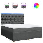 vidaXL Sommier à lattes de lit avec matelas Gris foncé 180x200cm Tissu