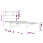 vidaXL Cadre de lit métal sans matelas avec tête de lit blanc 75x190cm