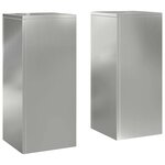 vidaXL Supports pour plantes 2 Pièces Argent 24 x 24 x 55 cm