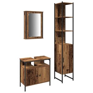 vidaXL Ensemble de mobilier de salle de bain 3 Pièces Bois ancien