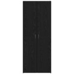vidaXL Buffet en chêne noir - 60 x 32 x 153 cm - Bois d'ingénierie