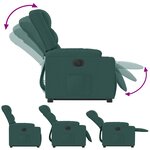 vidaXL Fauteuil inclinable électrique vert foncé tissu