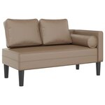 vidaXL Chaise longue avec coussins cappuccino similicuir