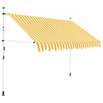 vidaXL Auvent rétractable manuel 250 cm Rayures oranges et blanches