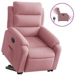 vidaXL Fauteuil inclinable électrique rose velours