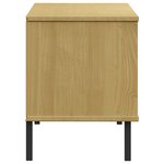 vidaXL Étagère à chaussures pieds en métal Brun 106x35x45 cm Bois OSLO