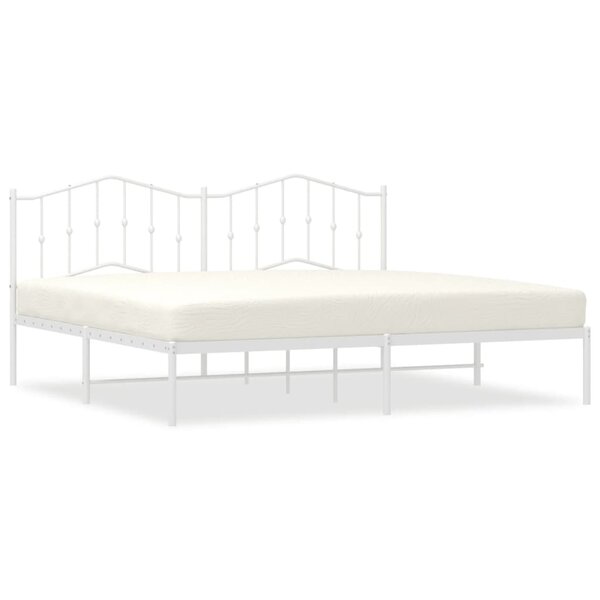 vidaXL Cadre de lit métal sans matelas et tête de lit blanc 200x200 cm