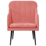 vidaXL Fauteuil Rose 63x76x80 cm Velours