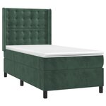 vidaXL Sommier à lattes de lit matelas LED Vert foncé 90x200cm Velours