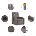 vidaXL Fauteuil de massage inclinable électrique Taupe Tissu