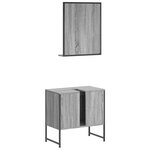 vidaXL Ensemble d'armoires de salle de bain 2 Pièces sonoma gris