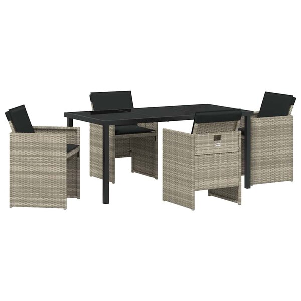 vidaXL Ensemble de salle à manger pour jardin Pliant 5 Pièces Gris clair