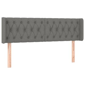 vidaXL Tête de lit avec oreilles Gris foncé 163x16x78/88 cm Tissu