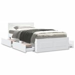 vidaXL Cadre de lit avec tête de lit sans matelas blanc 100x200 cm