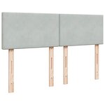 vidaXL Sommier à lattes de lit et matelas Gris clair 160x200cm Velours
